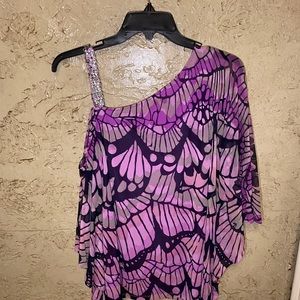 INC BUTTERFLY ONE SHOULDER TOP